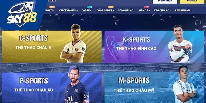 Sảnh cá cược thể thao tại Sky88